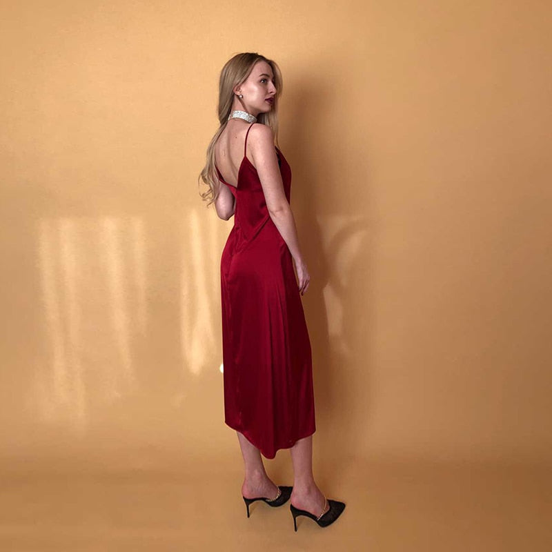 Elegant Fashion Solid Streetwear Midi Length Dress