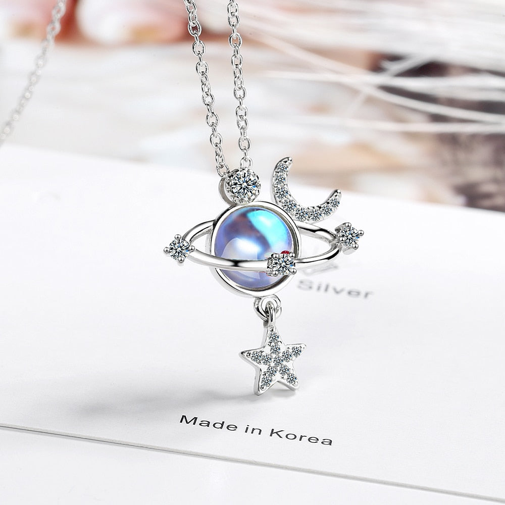 Moon & Planet Necklace