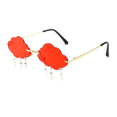 Rimless Cloud Sunglasses With Lightening Tassels