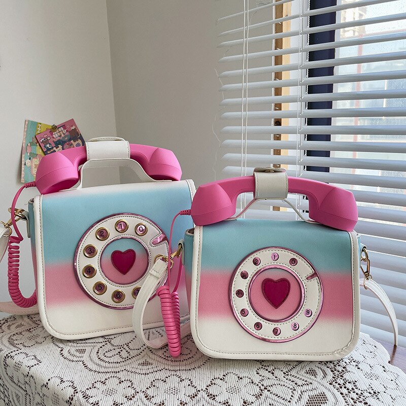Vintage Telephone Shaped Shoulder Bag