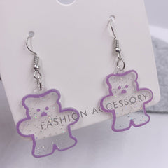 Kawaii Bear Transparent Earrings
