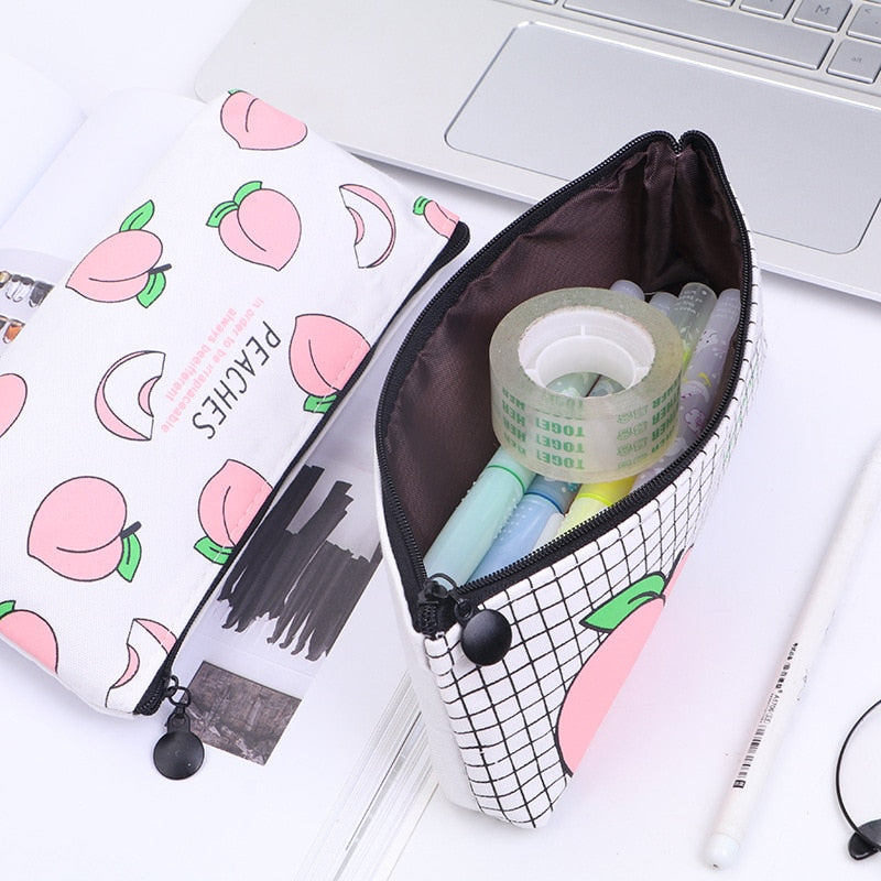 Kawaii Peach Pencil Case