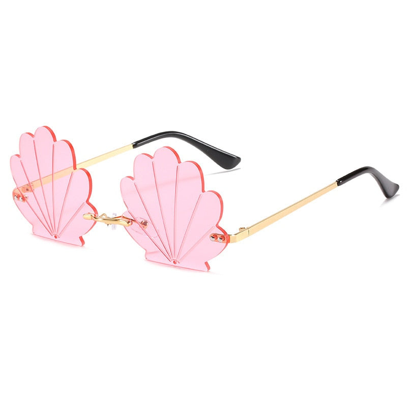 Retro Shell Rimless Sunglasses