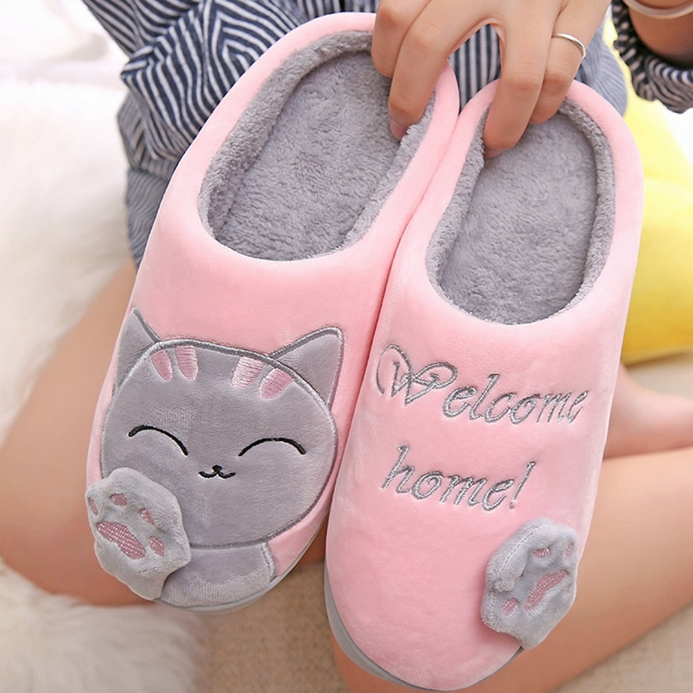 Plush Cat Slippers
