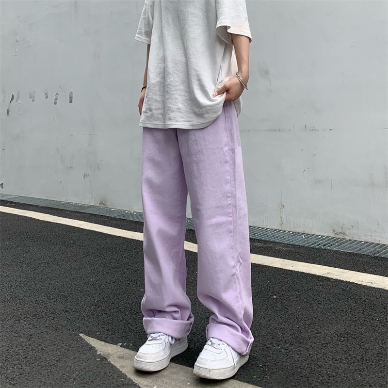 Korean Fashion Vintage Pastel Jeans