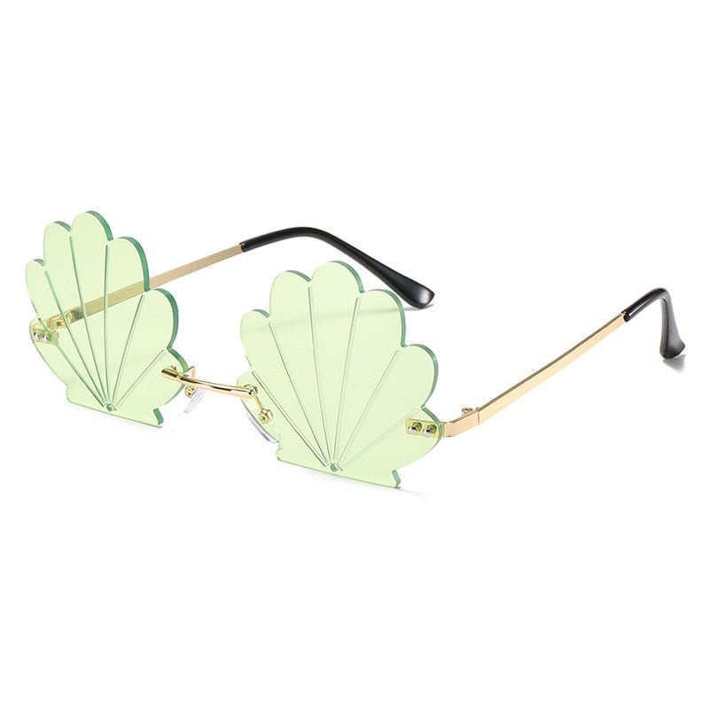 Retro Shell Rimless Sunglasses