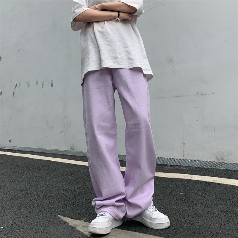 Korean Fashion Vintage Pastel Jeans