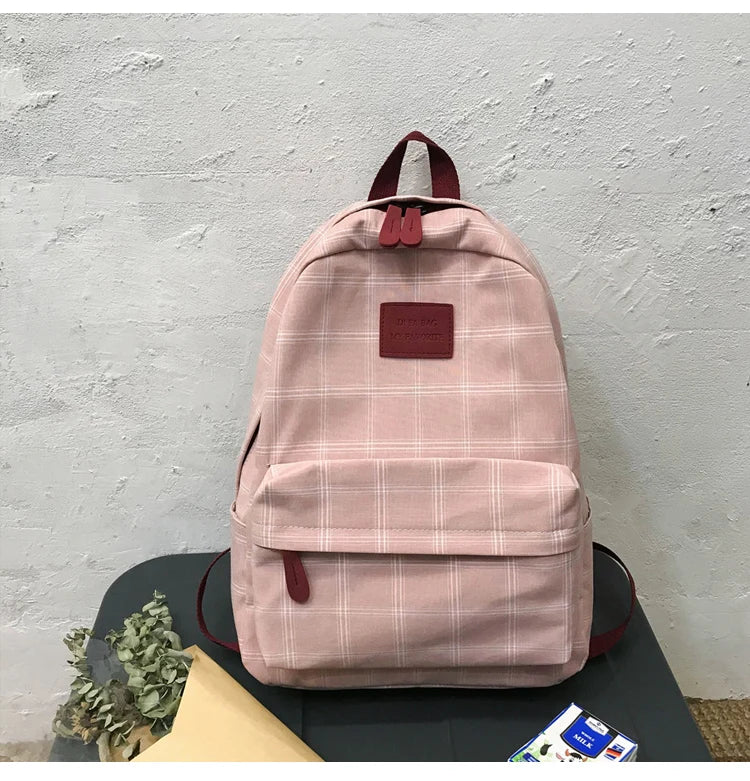 Korean Checkered School Bag
