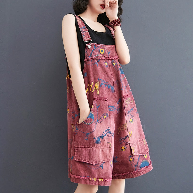 Denim Grunge Aesthetic Overalls