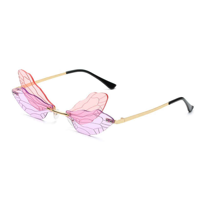 Dragonfly Wing Rimless Glasses