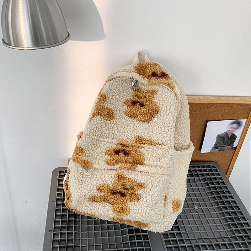 Cute Fluffy School Backpack