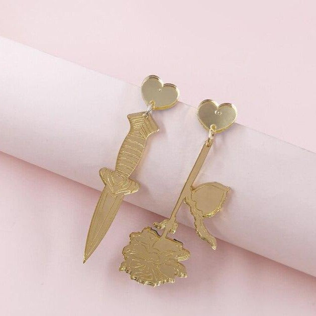 Knife & Rose Earrings