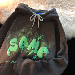 Preppy Style Horns Oversize Hoodie