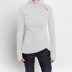 Turtleneck Long Sleeve Women's Zipper Jacket