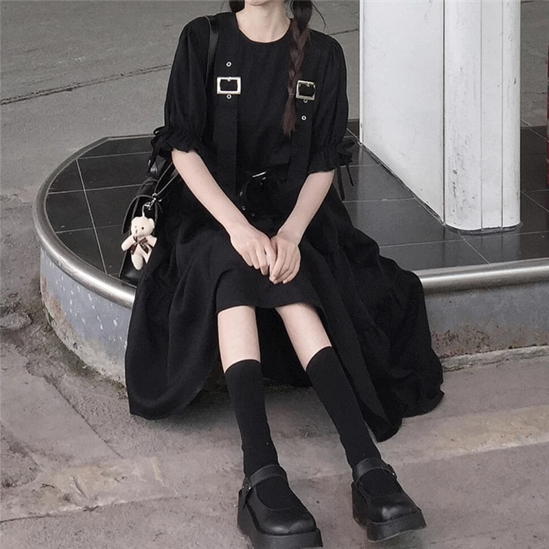 Japanese Harajuku Black Dress