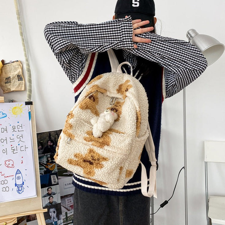 Cute Fluffy School Backpack