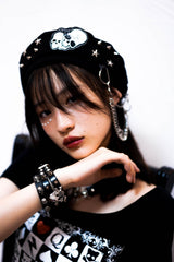 Harajuku Gothic Skull Beret Hat