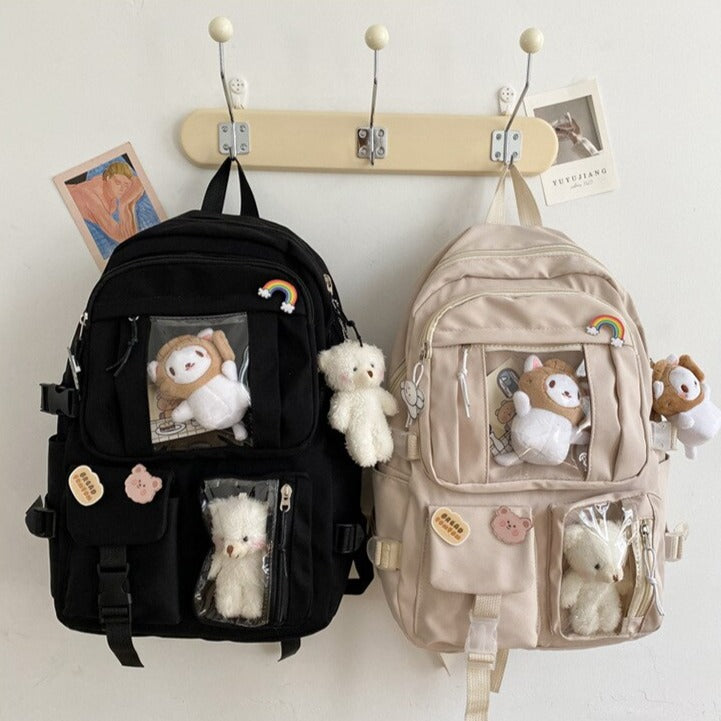 Cute Aesthetic Multi-Pocket Backpack