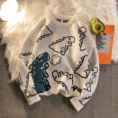 Harajuku Knitted Dinosaur Sweater