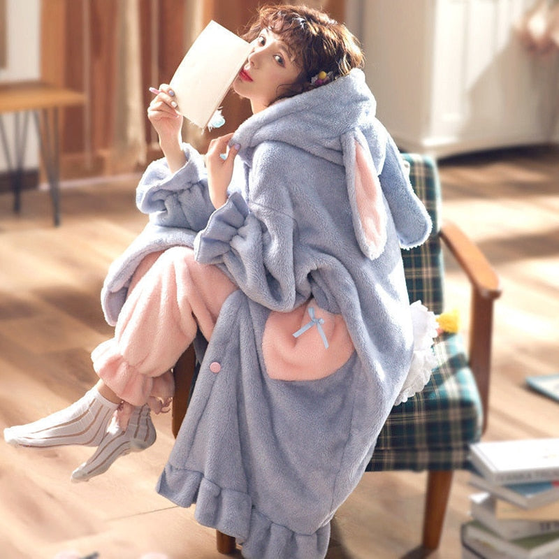 Winter Hooded Kawaii Pajamas
