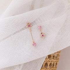 Korean Asymmetric Zircon Earrings