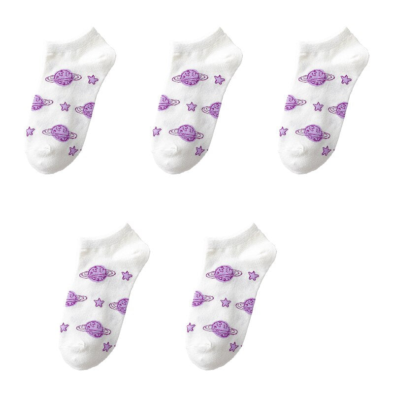 Ulzzang Girl Stars Planets Socks