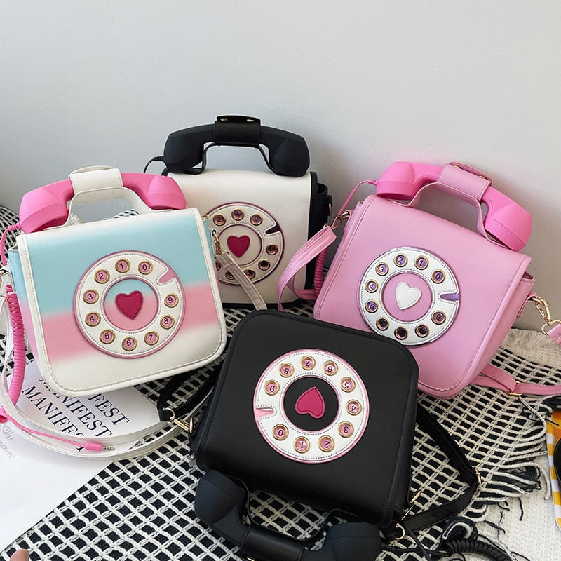 Vintage Telephone Shaped Shoulder Bag