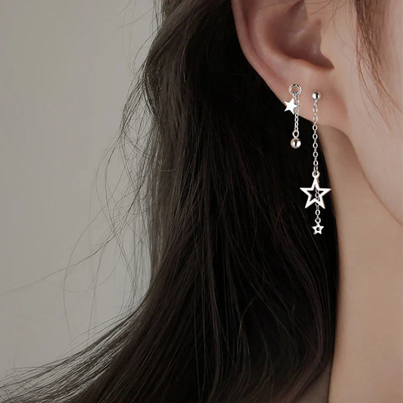 Korean Silver Star Earrings