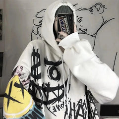Harajuku Oversized Graffiti Hoodie
