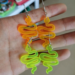 Neon Snake Earrings