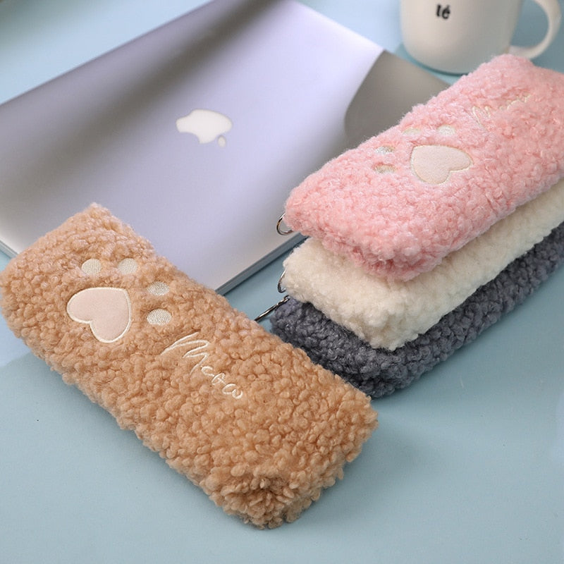 Fluffy Cat Paw Pencil Case