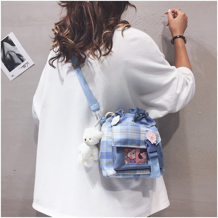 Summer Plaid Crossbody Shoulder Bag