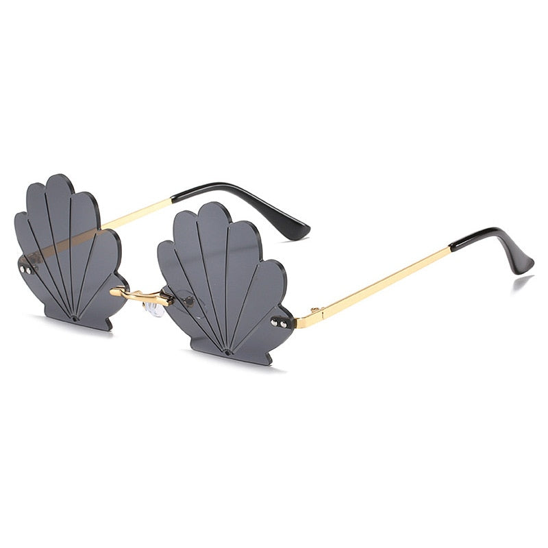 Retro Shell Rimless Sunglasses