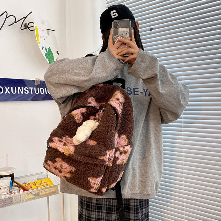 Cute Fluffy School Backpack