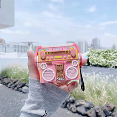 Pink Retro Radio Case For Airpods