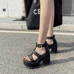 Rivet Platform Sandals