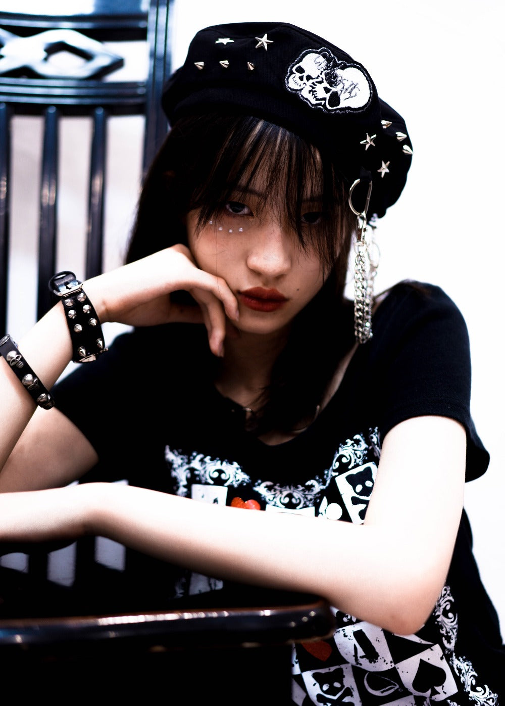 Harajuku Gothic Skull Beret Hat