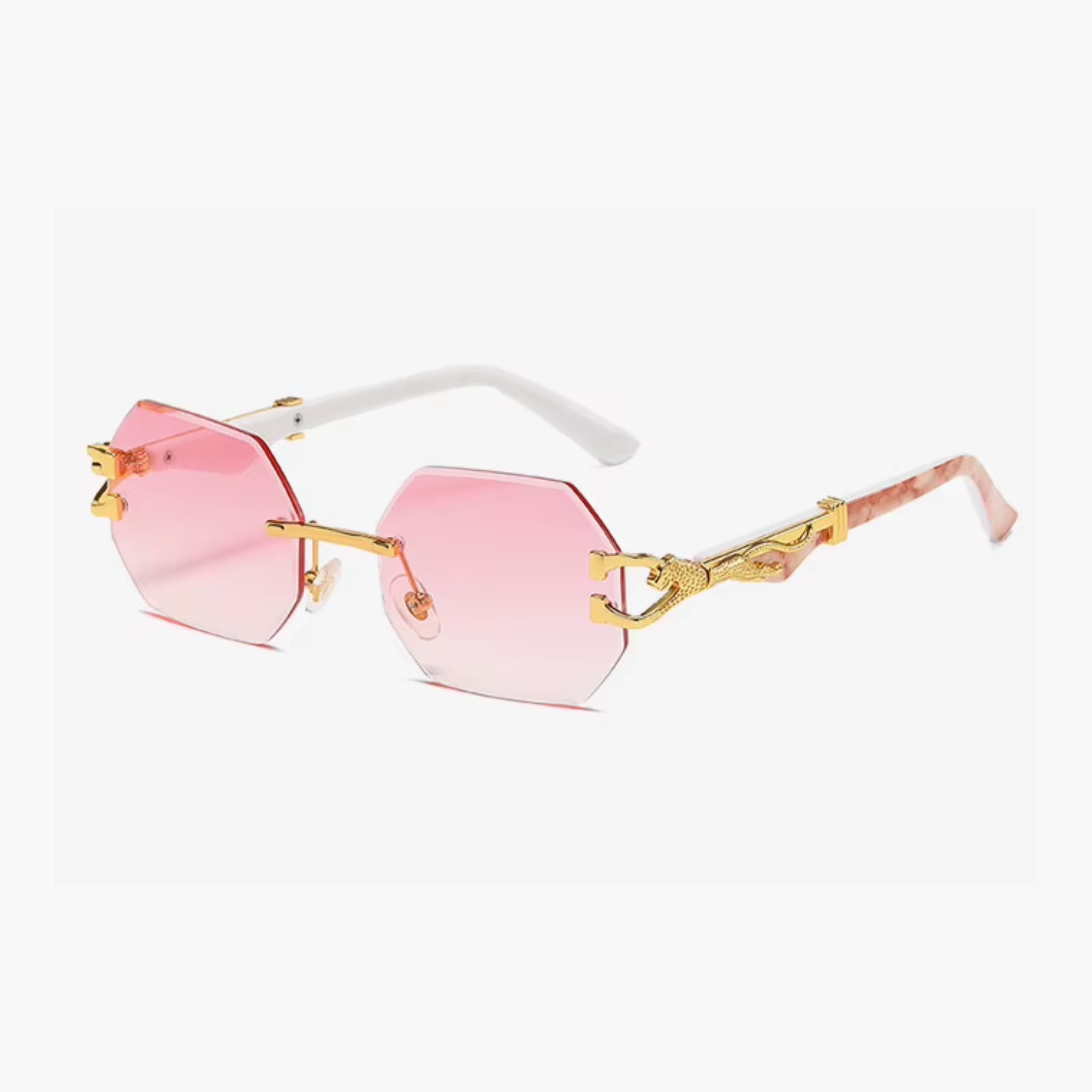 Hexagon Rimless Sunglasses
