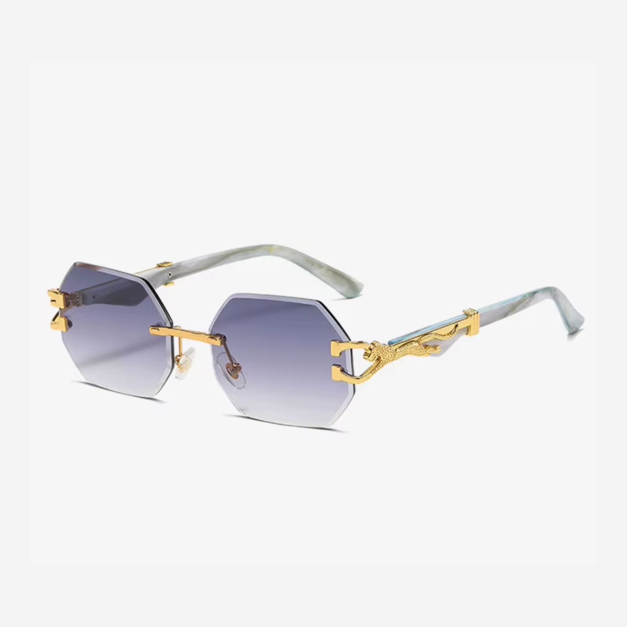 Hexagon Rimless Sunglasses