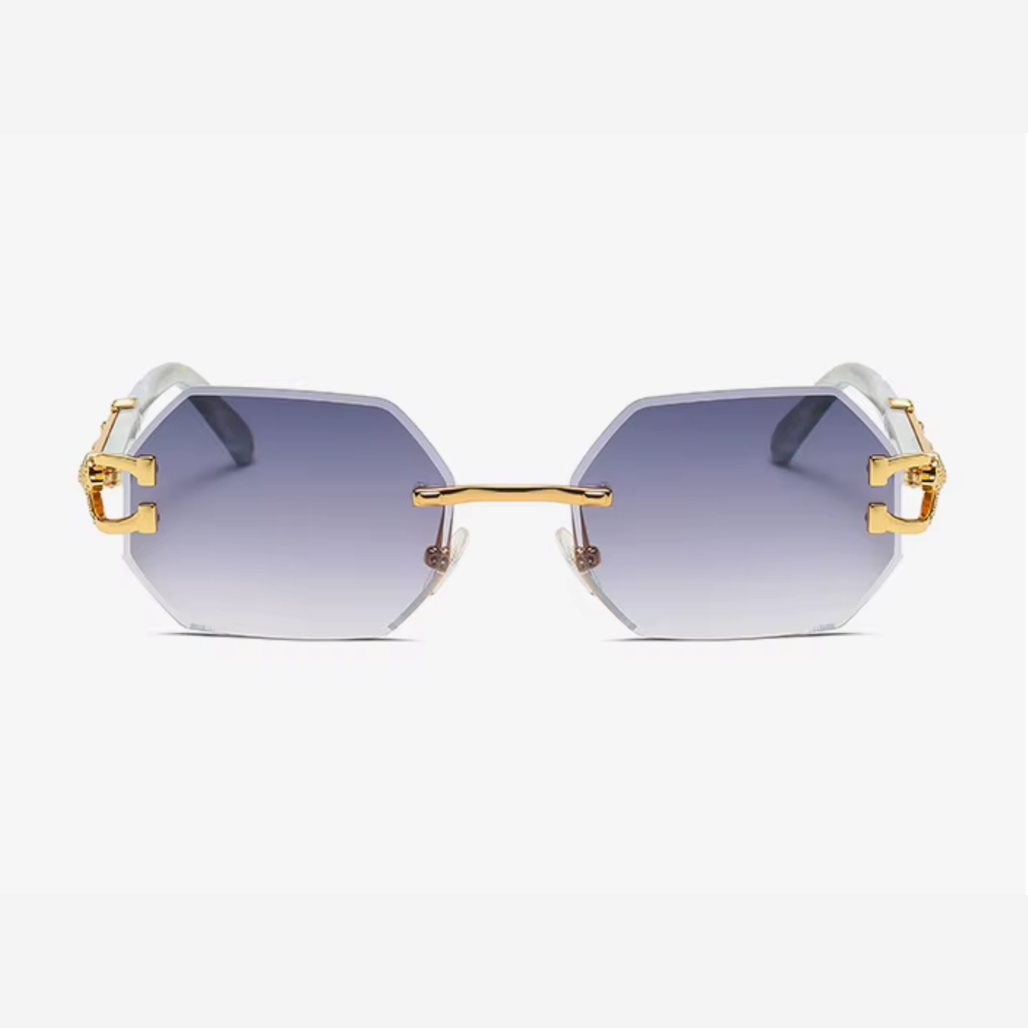 Hexagon Rimless Sunglasses