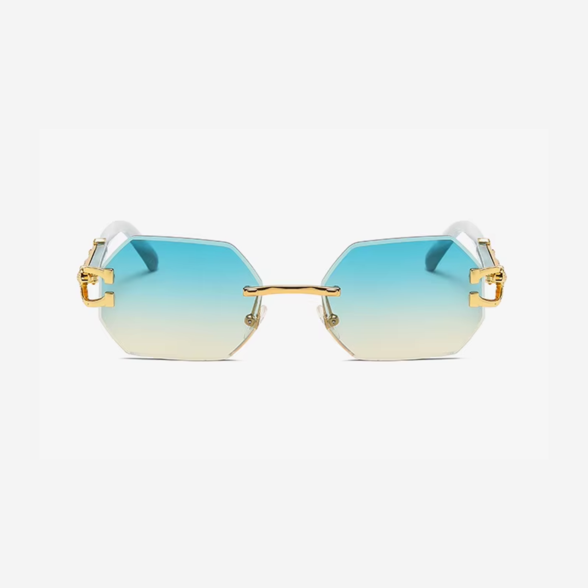 Hexagon Rimless Sunglasses