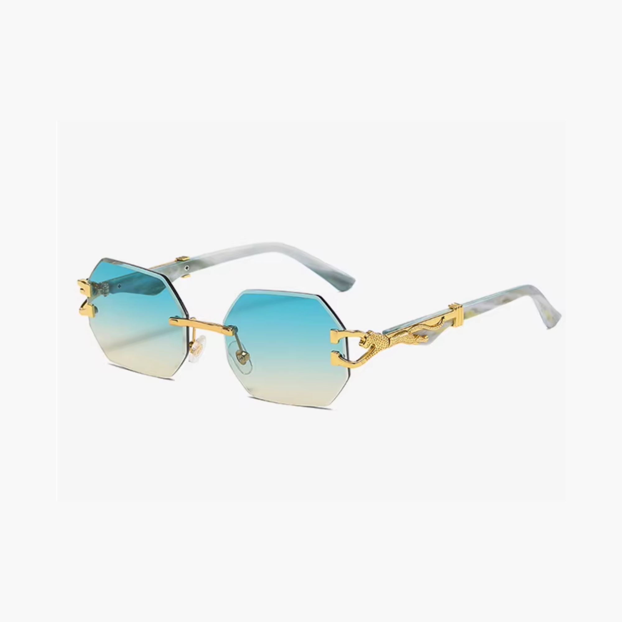 Hexagon Rimless Sunglasses