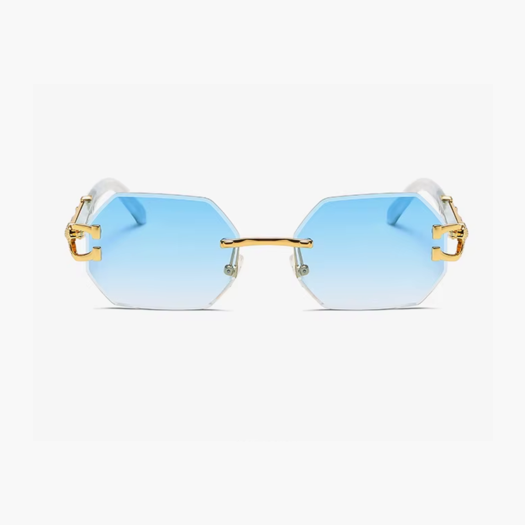 Hexagon Rimless Sunglasses