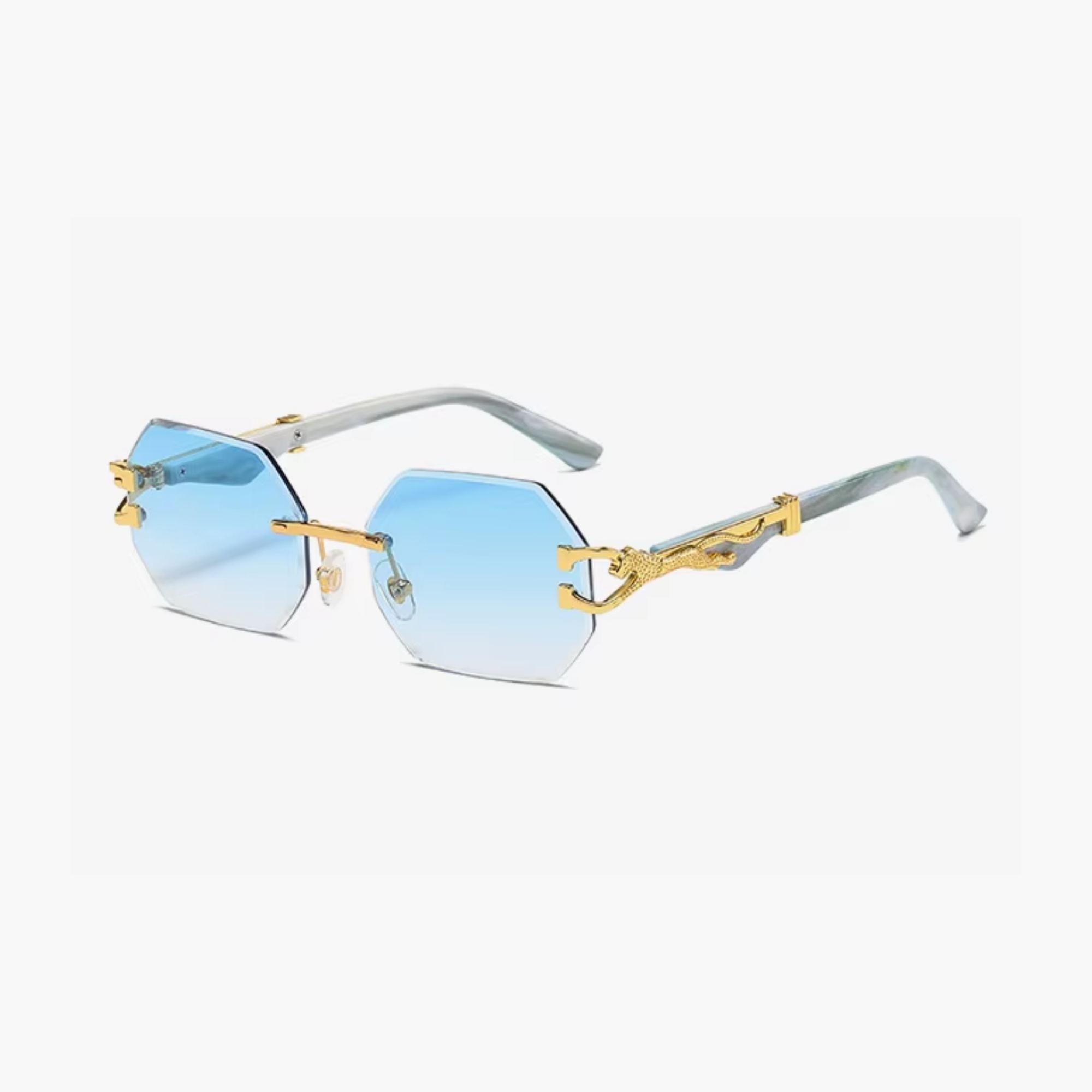 Hexagon Rimless Sunglasses