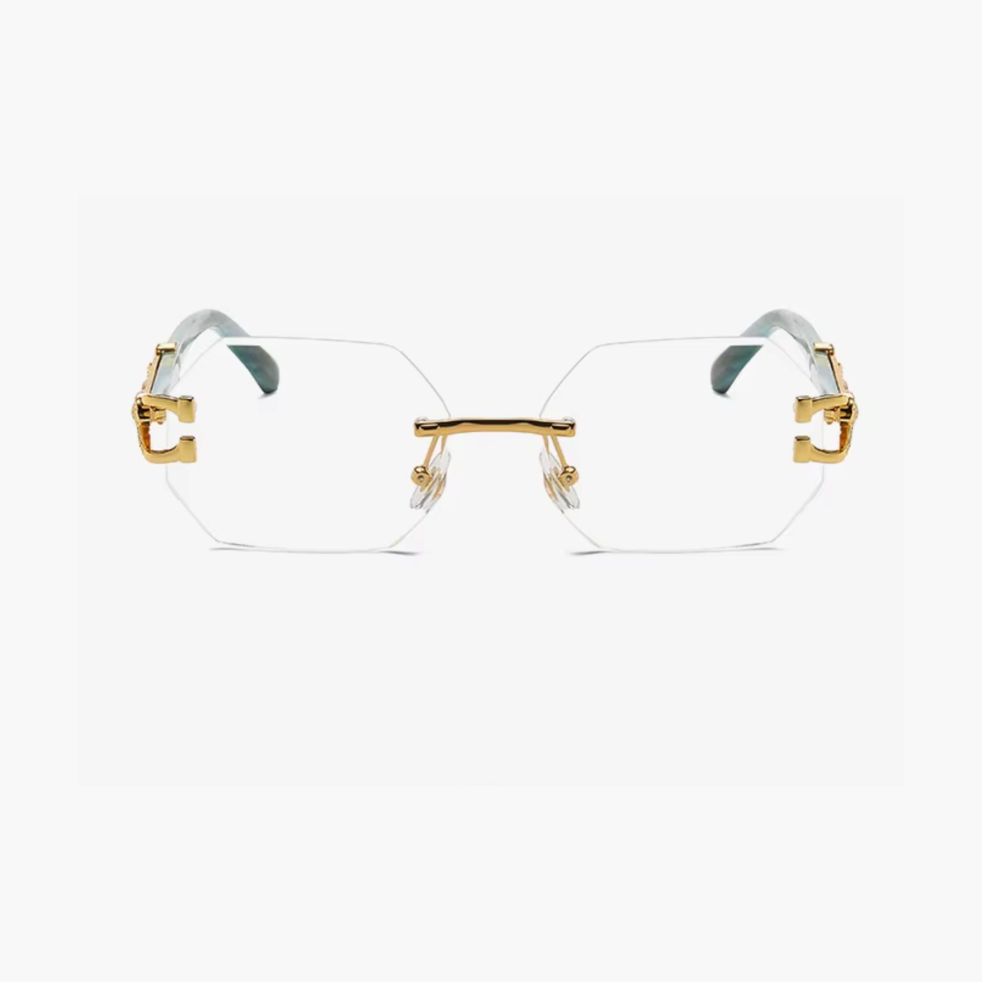 Hexagon Rimless Sunglasses
