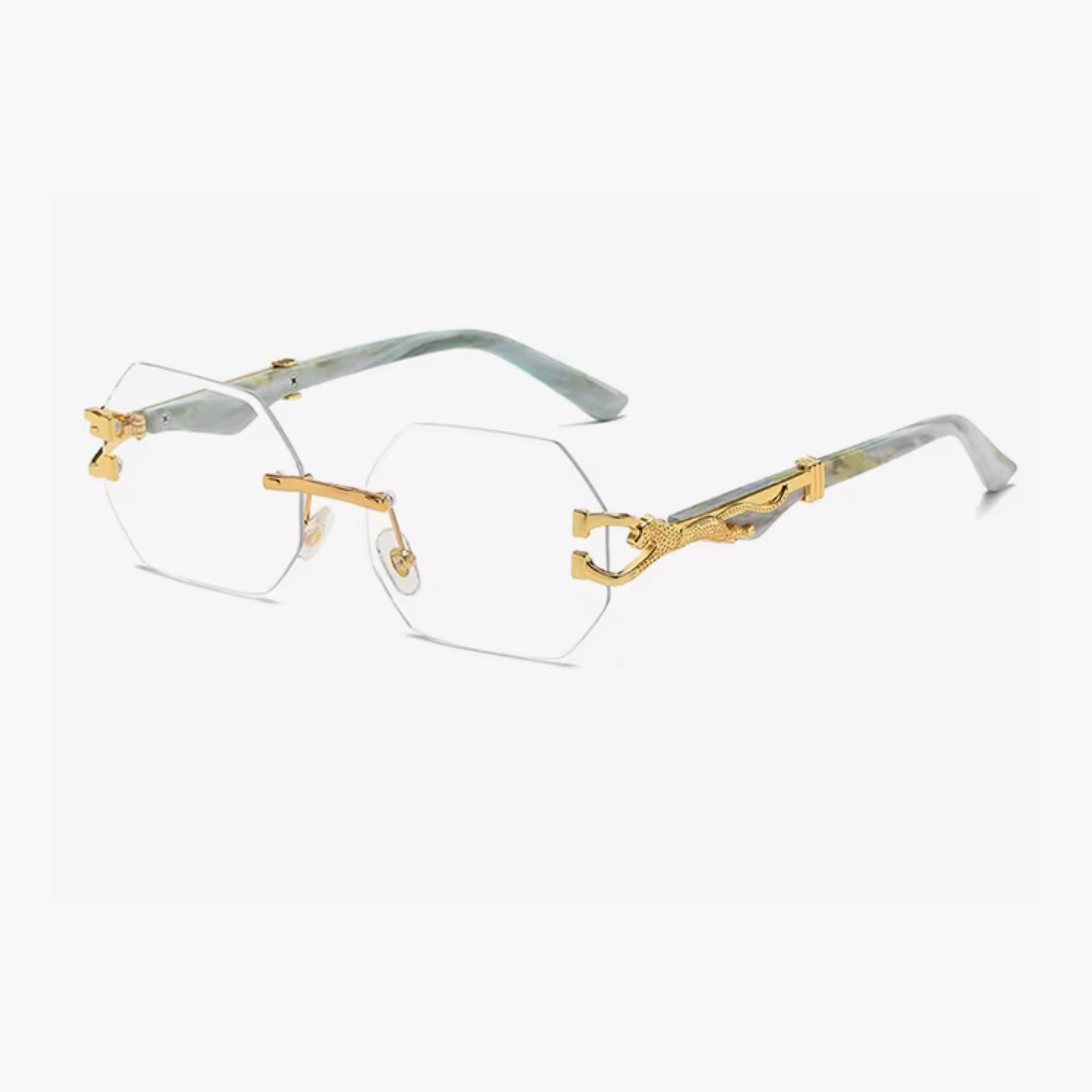 Hexagon Rimless Sunglasses
