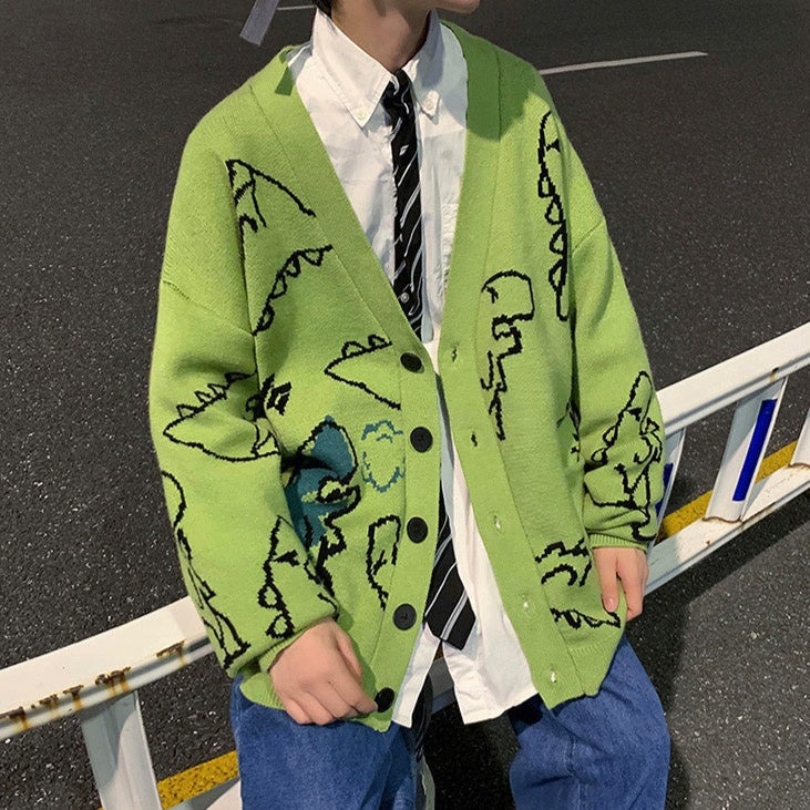 Cartoon Dinosaur Cardigan & Sweater