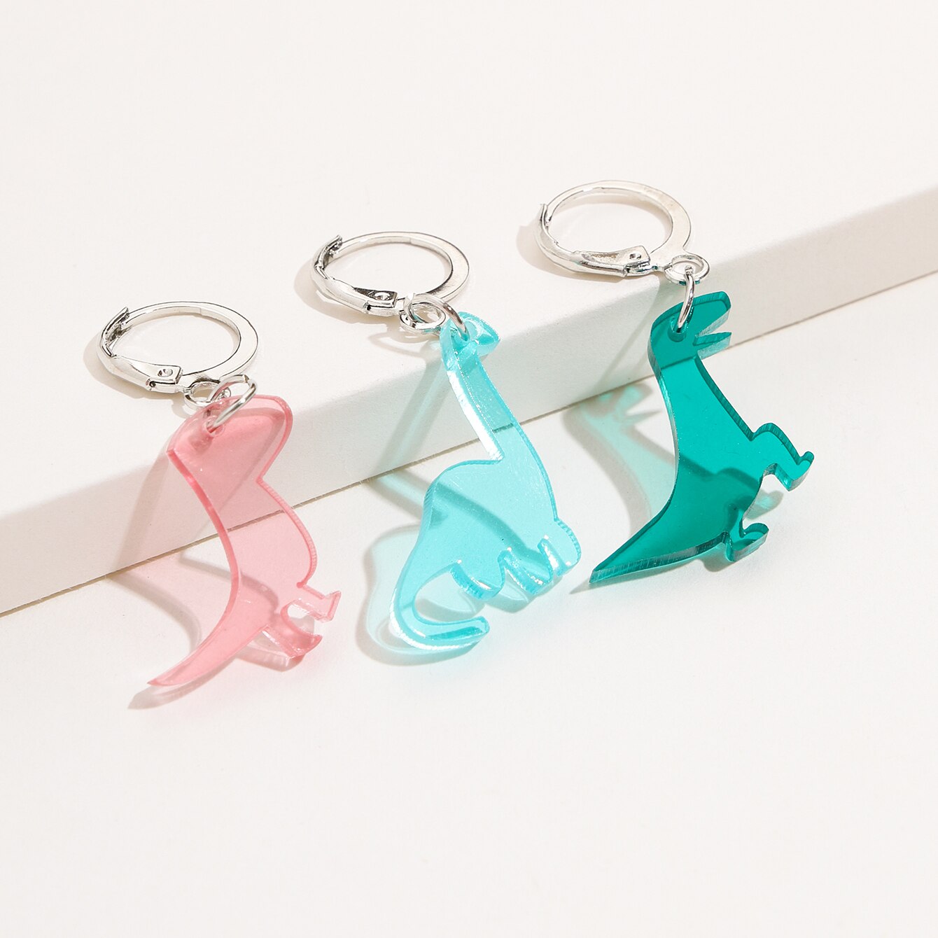 5 Pairs Acrylic Dinosaur Earrings