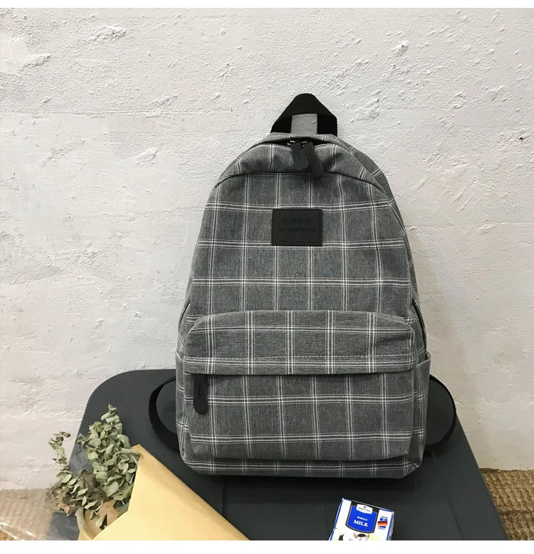 Korean Checkered School Bag