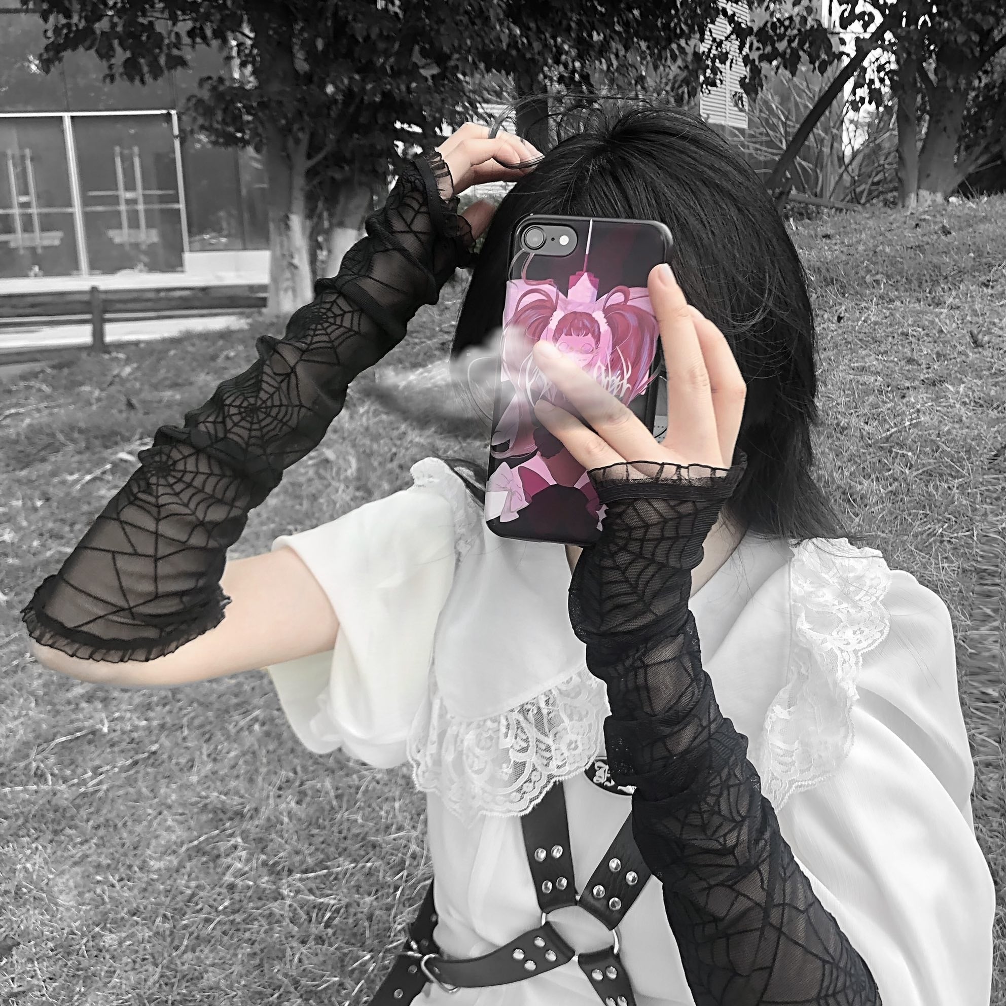 Gothic Spider Web Arm Warmers